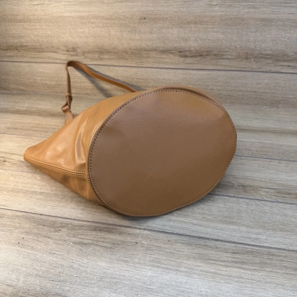 Viola Castellani Hobo Shoulder Bag Soft Italian‎ Leather Pouch Tan Brown